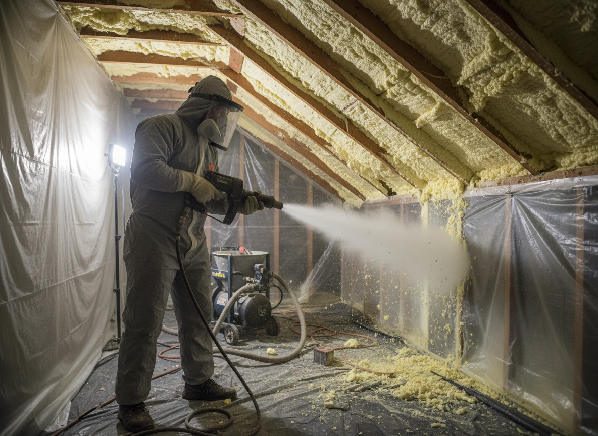 dry ice blasting spray foam removal in Taunton