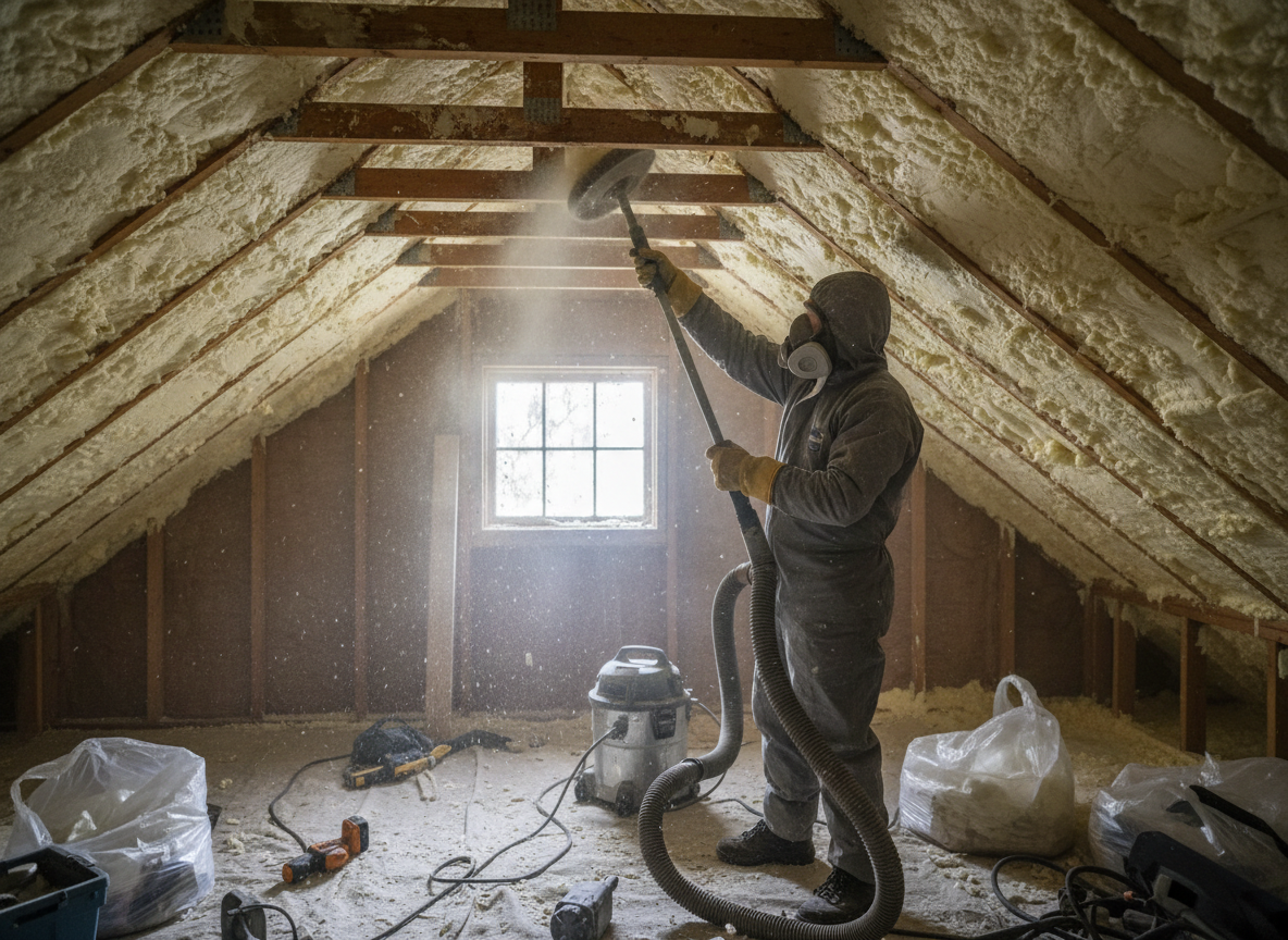 open cell spray foam removal in Taunton