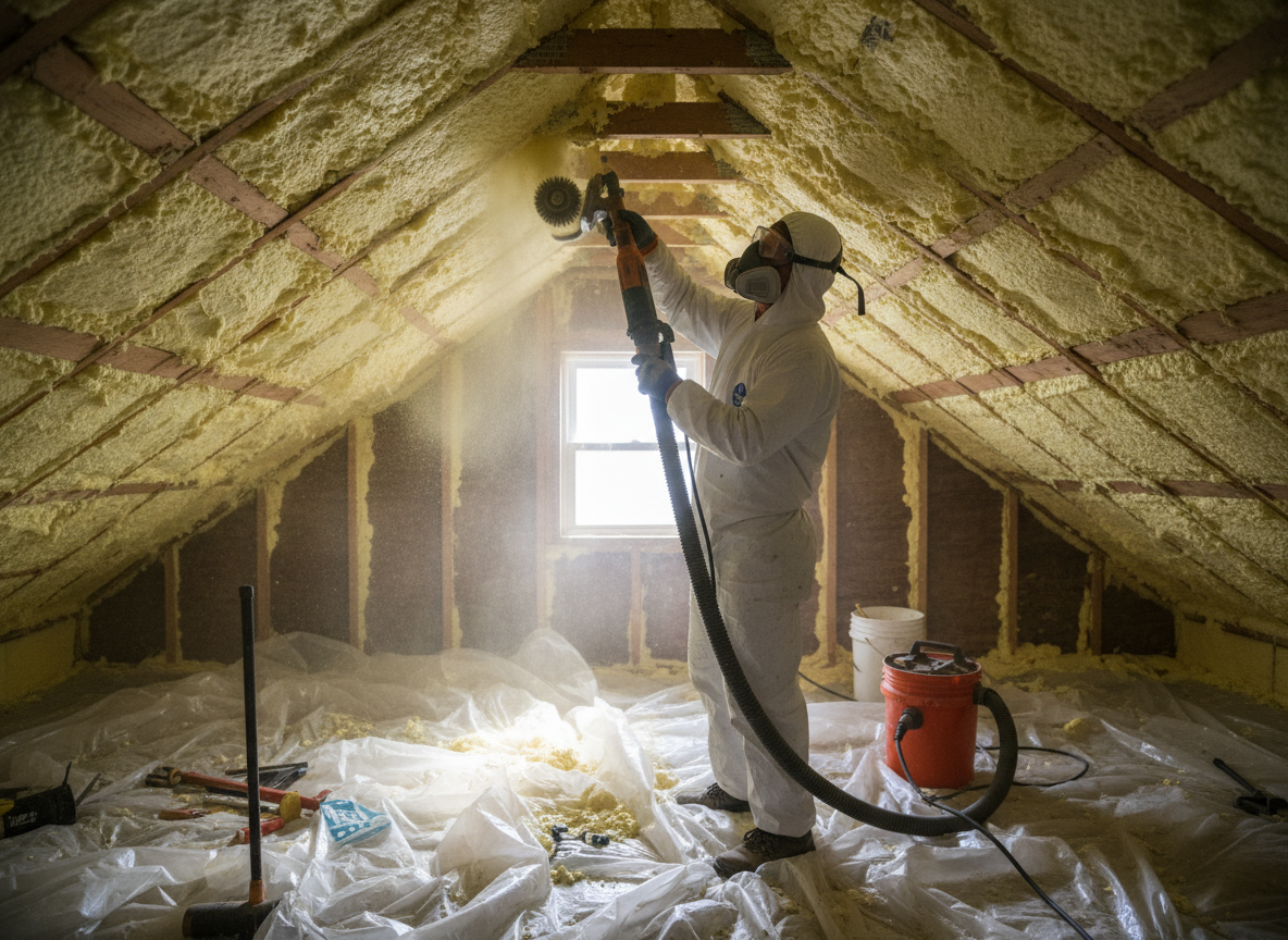 Residential Spray Foam Removal in Taunton