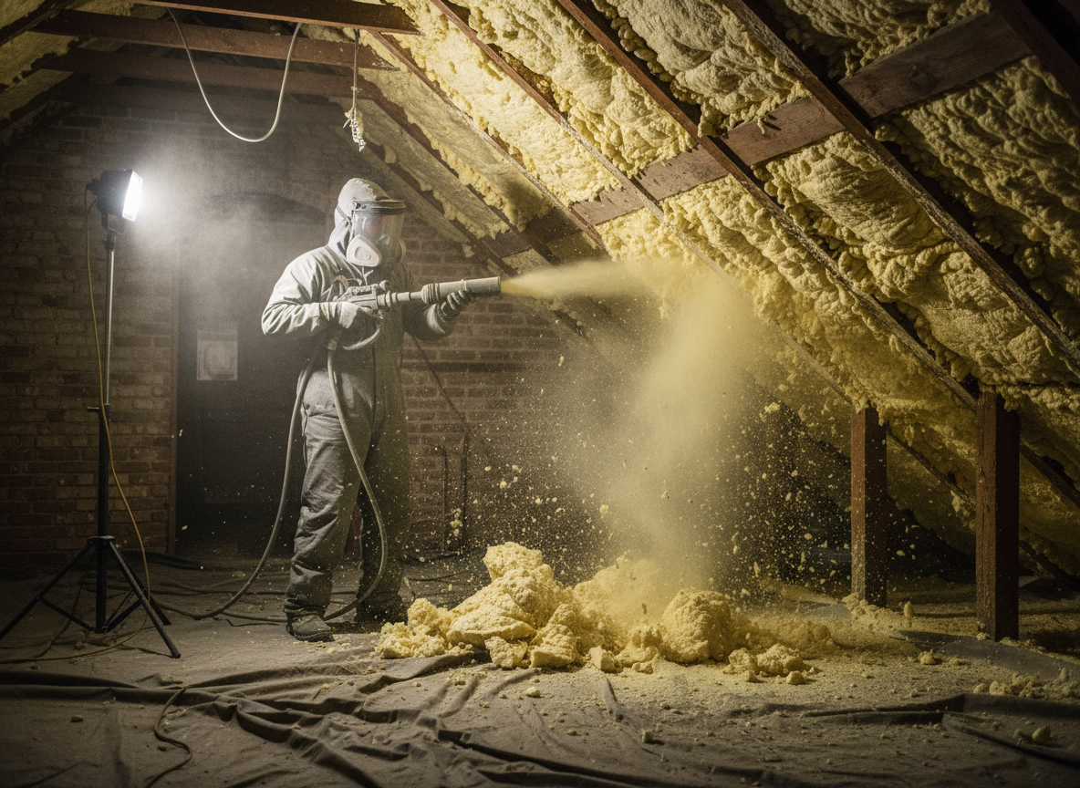 sand blasting spray foam insulation removal in Taunton